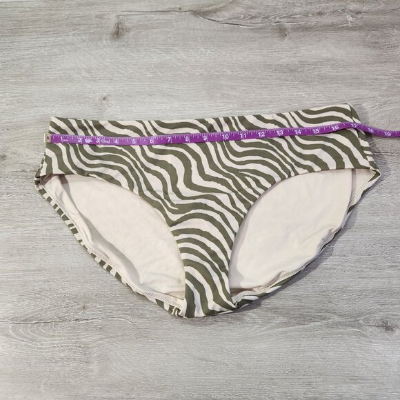 Andie Swim The Hipster Bottom In Bias Stripe Olive New With Tags Womens Size XL - Picture 3 of 13